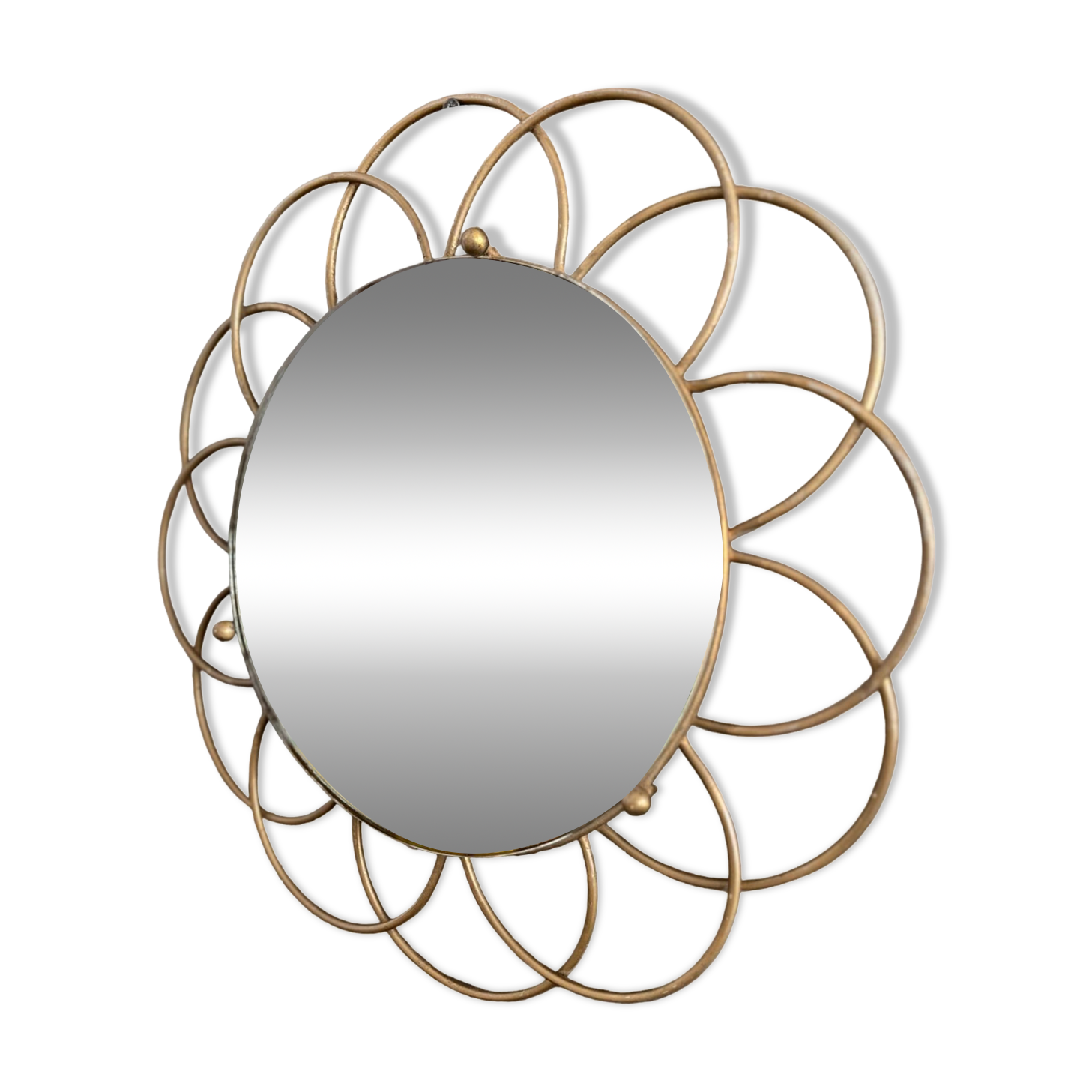 Ancibe brass flower mirror