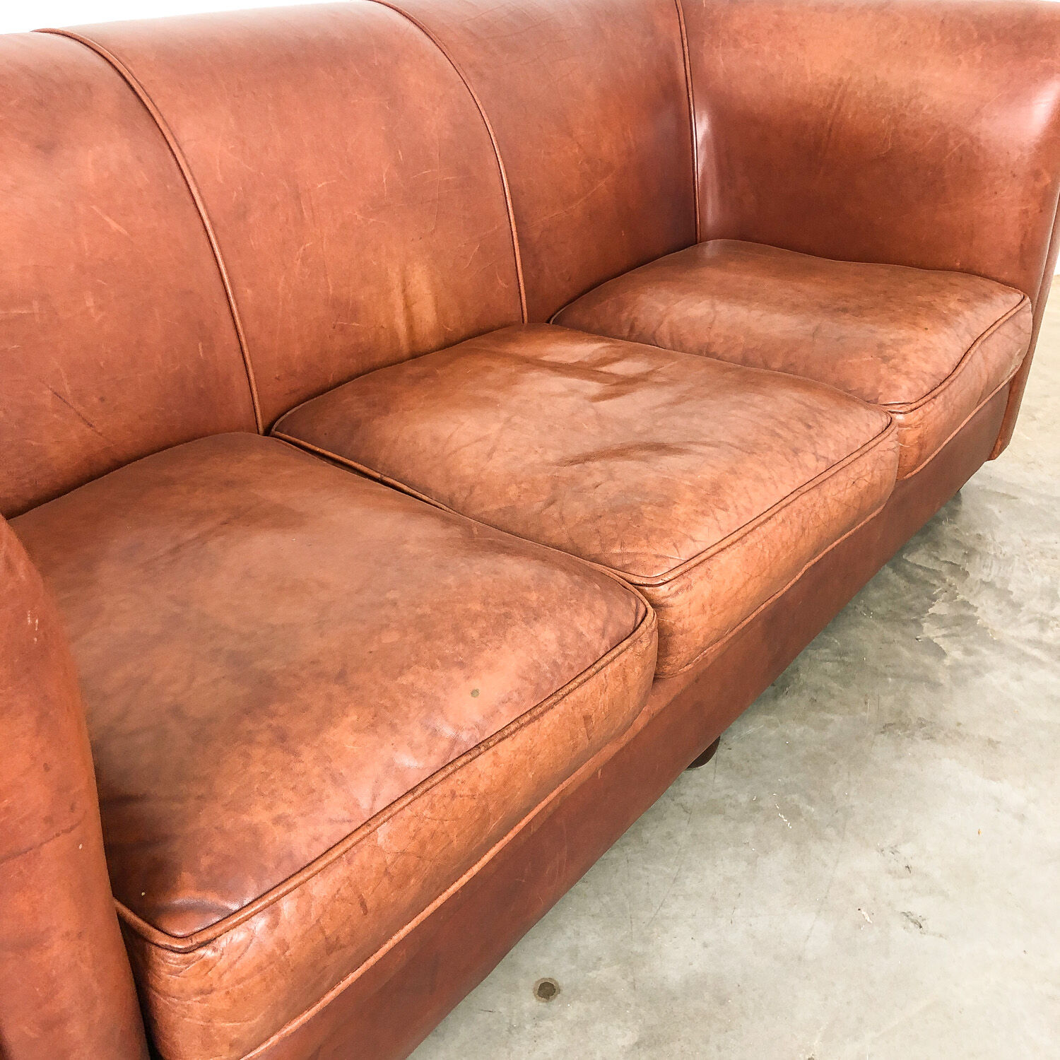 Vintage leather 3 seater sofa