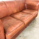 Vintage leather 3 seater sofa