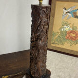 Carved wooden Balinese lamp base