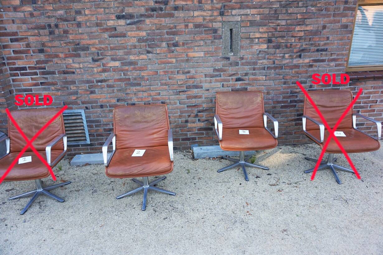 Cognac leather armchair by Delta 2000 for Wilkhahn, Germany, 1960s