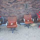 Cognac leather armchair by Delta 2000 for Wilkhahn, Germany, 1960s