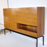 Walnut highboard w228 by leo bub, mid-century design cabinet