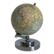 Antique French terrestrial globe – Chrome Art Deco base – Circa 1930 – Cart