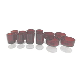 12 verres rouges Luminarc France, 3 tailles