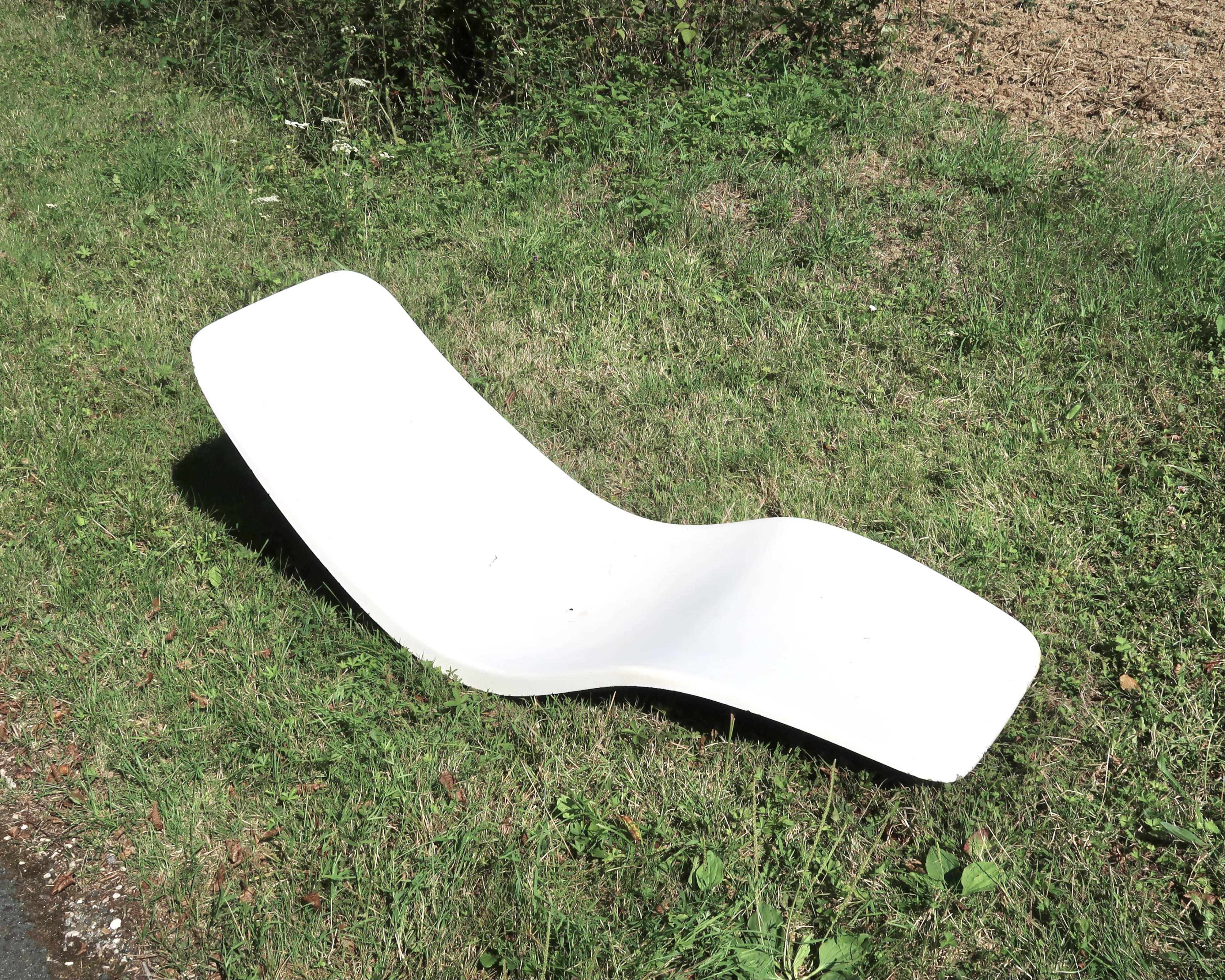 Pair of Charles Zublena fiberglass deck chairs, 1960s