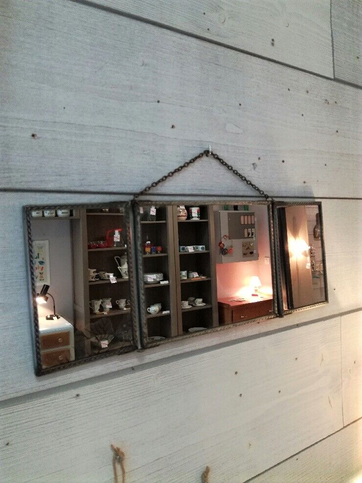 Triptych mirror rectangular 41x15cm