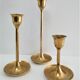 Trio de bougeoirs laiton design scandinave vintage