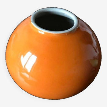 Very pretty orange ceramic pot from the 70s