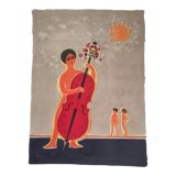 La viloncelliste, original lithograph signed, frederic menguy
