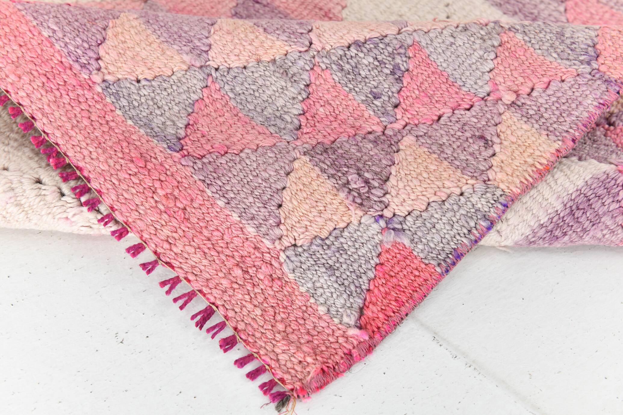 3x12 Pink Purple Kilim Runner Rug 84x347Cm