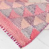 3x12 Pink Purple Kilim Runner Rug 84x347Cm