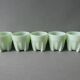 Lot of 5 cockroaches in green opaline, 40-50 years