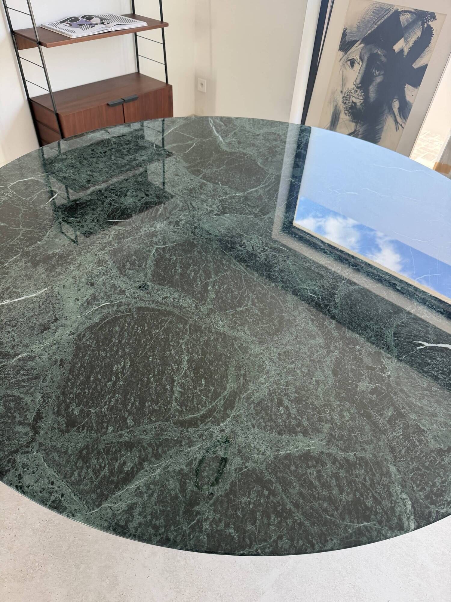 Original Knoll Tulip dining table (152cm) Alpe Verdi glossy in NEW CONDITION!!