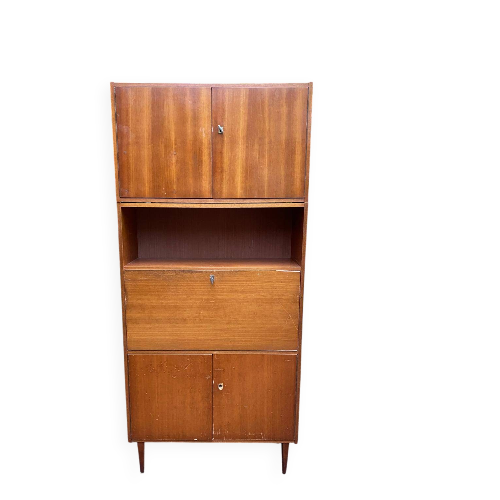Vintage Scandinavian oak secretary desk, 1950s