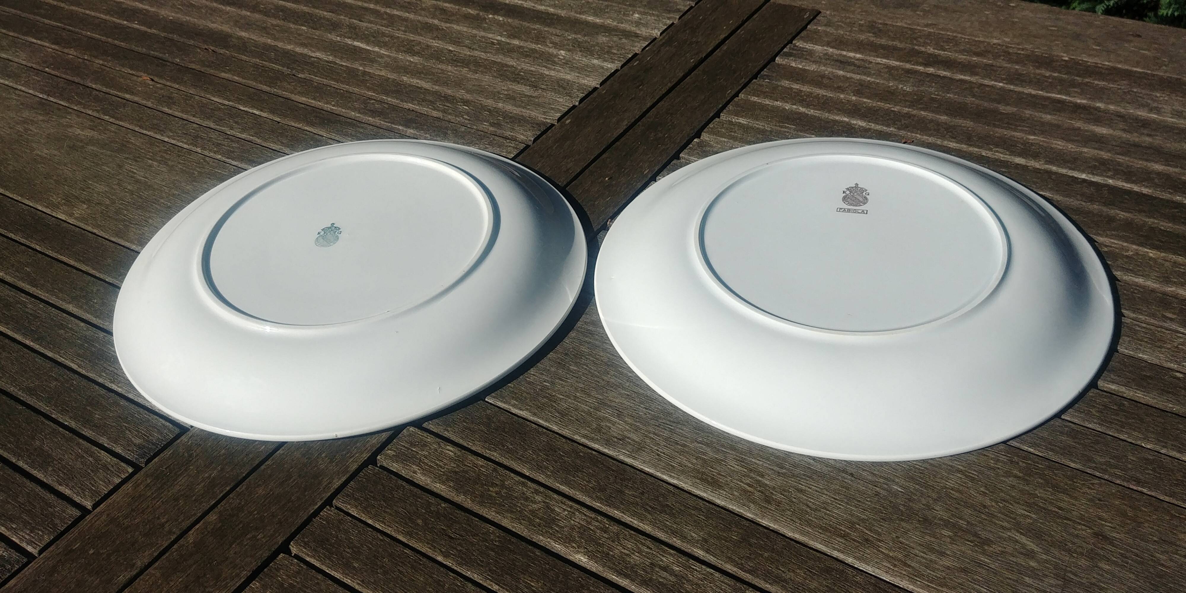 Set of two large porcelain serving dishes from the KG Luneville faience factory - Fabiola model