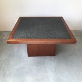 Table basse carrée en granit, circa 1980