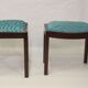 Paire de tabourets design année 50/60 tissu jacquard.
