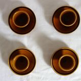 4 Longchamp glazed ceramic egg cups from the 70s