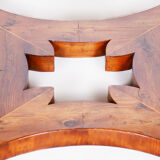 Restored biedermeier dining table, yew-tree, austria, 1830s