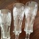 10 Bohemian flutes cut crystal