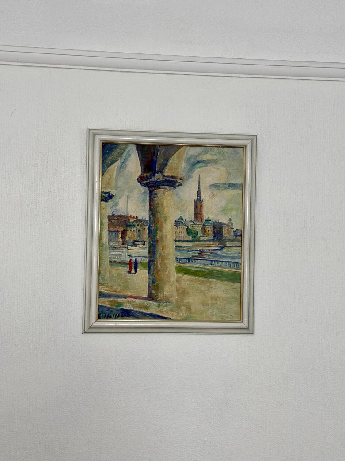 Swedish Oil on Panel – “Stockholm Motif” by Emil Hellbom (1895–1969)