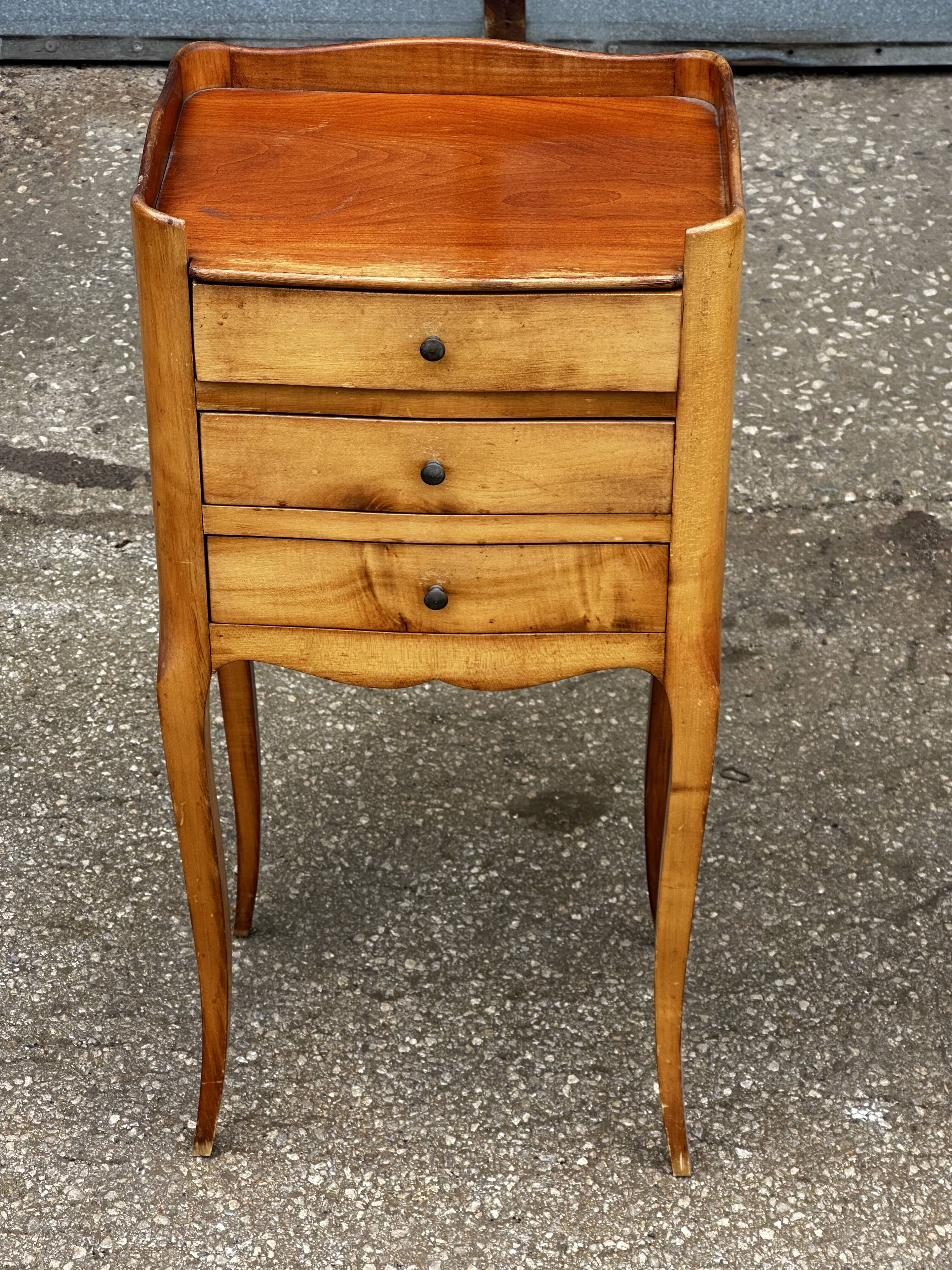 Pair of Louis XV style cherrywood bedside tables