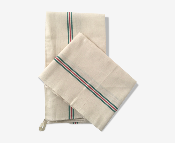 Set de torchons anciens lin et coton