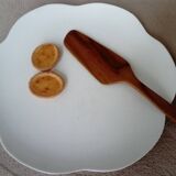 Large white multi-lobed pie or cake dish