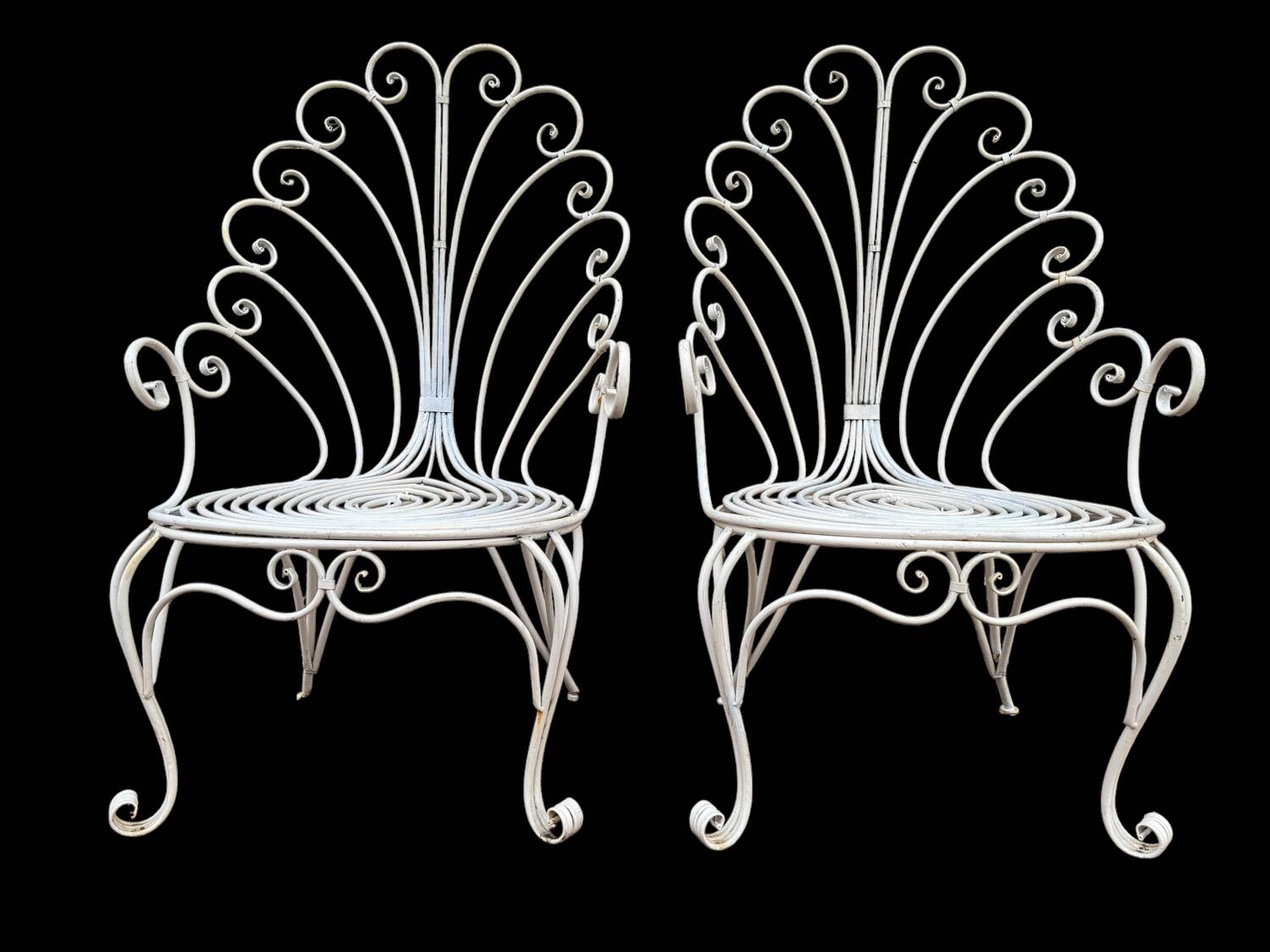 Set of 2 Provencal wrought iron armchairs from the 60s