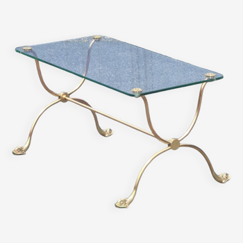 Jansen house style  coffee table (glass and brass) fish foot