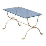 Jansen house style coffee table (glass and brass) fish base