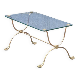 Jansen house style  coffee table (glass and brass) fish foot