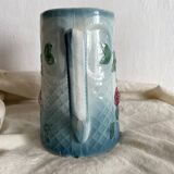 Art Nouveau slip pitcher with roses