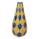Italian vase with Harlequin pattern in beautiful yellow/blue