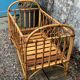 Vintage rattan baby bed 1960
