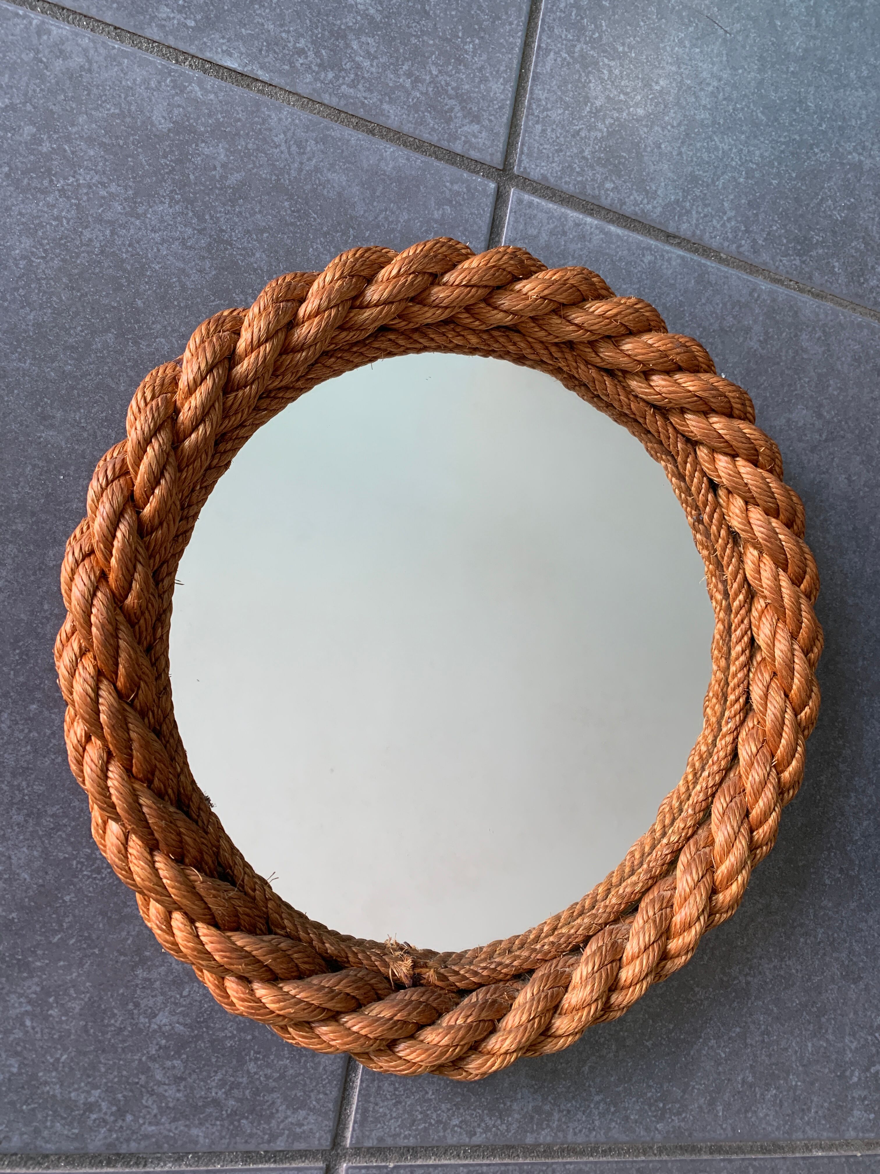 Design mirror in braided rope, 1960