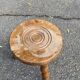 Vintage turned wooden stool / side table — Beaded legs