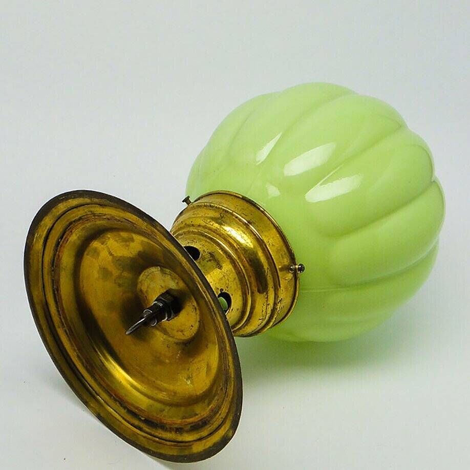 Art Deco brass and glass ceiling lamp, Germany, 1930s