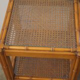 Table d'appoint façon bambou en bois 1960