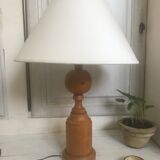 Turned wooden lamp