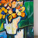 Modern bouquet and stained glass, knife oil signed
