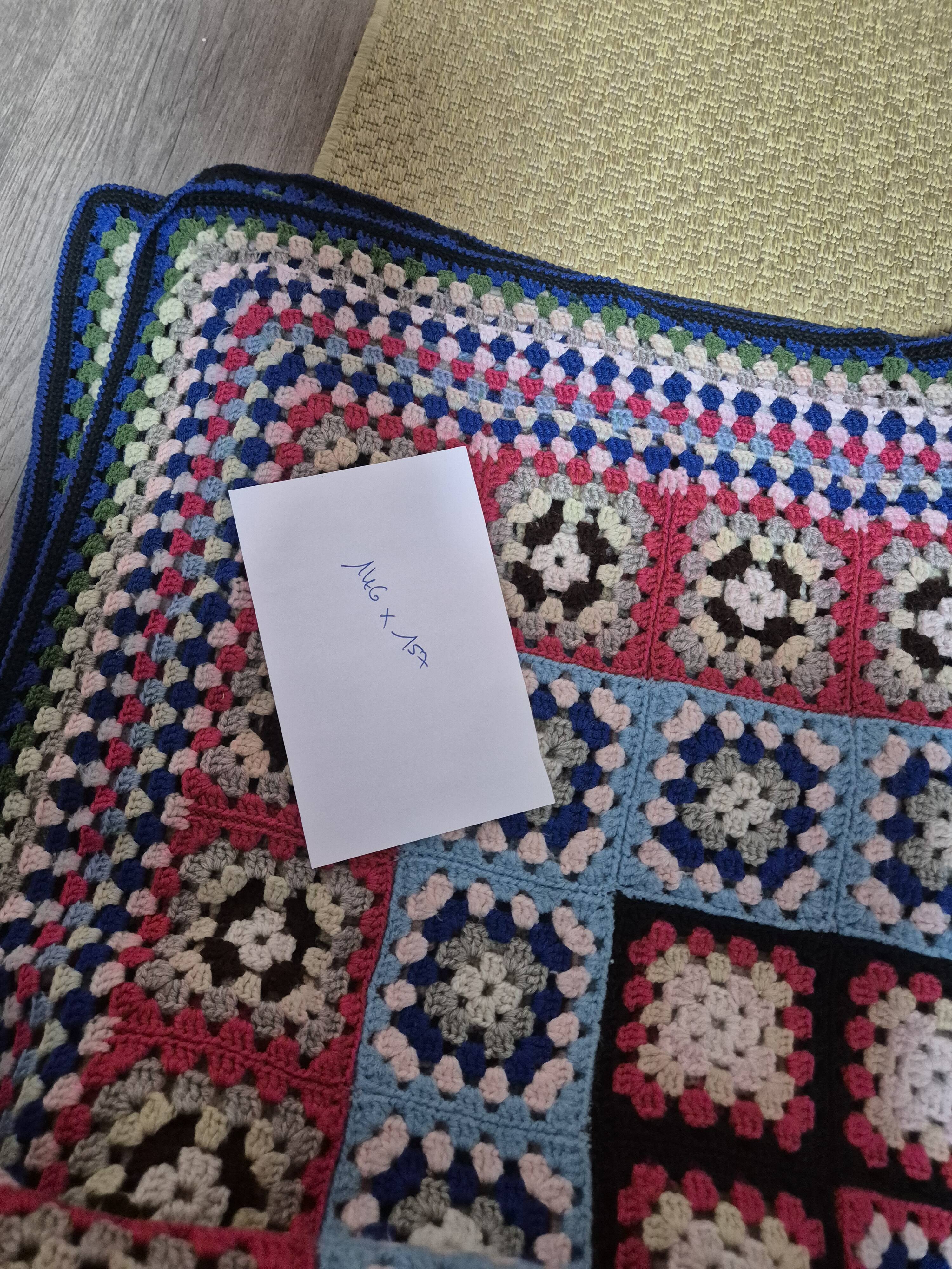 vintage crochet bedspread made of granny squares