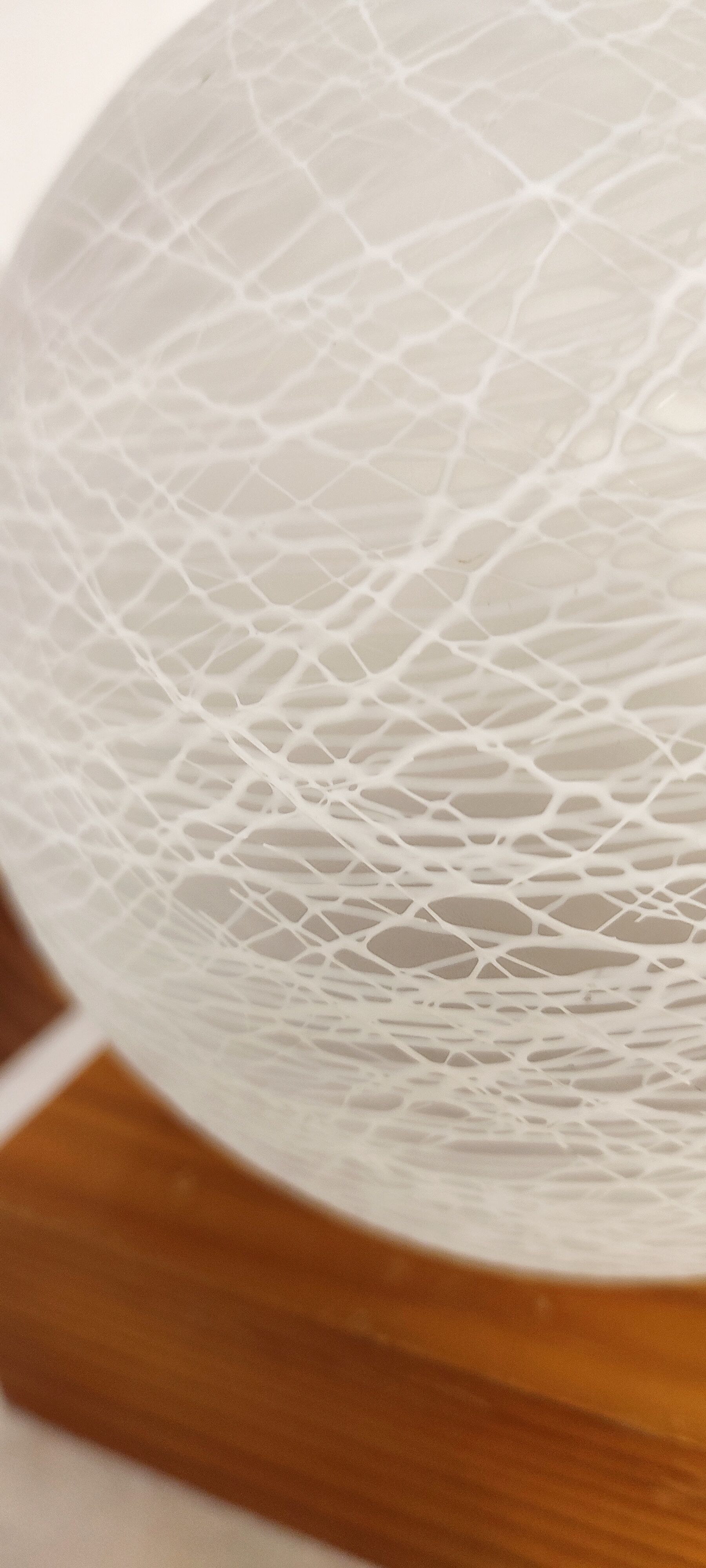 Pair of wooden and glass table lamps. Italy, 1970s.