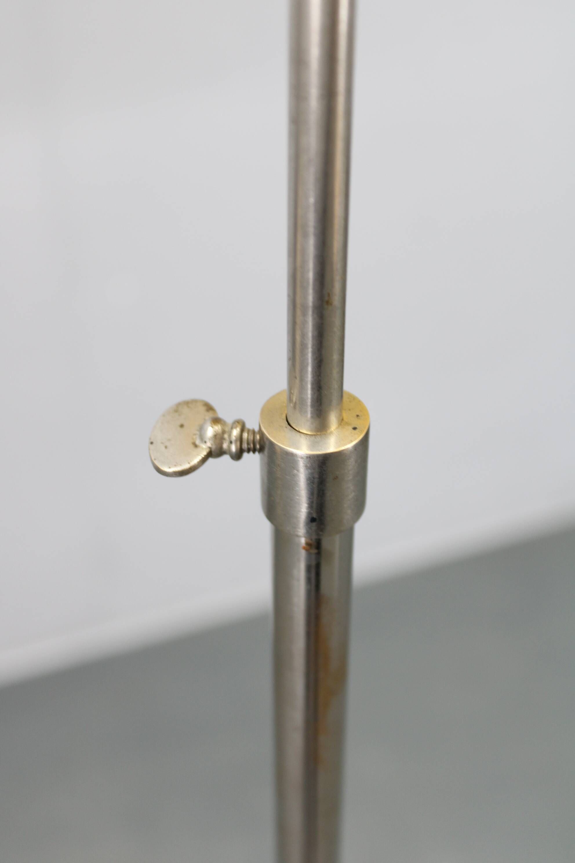 Adjustable Art Deco floor lamp, nickel, Czechoslovakia, 1930s