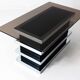 Table basse vintage noire et chromée par Belgo Chrom, 1970