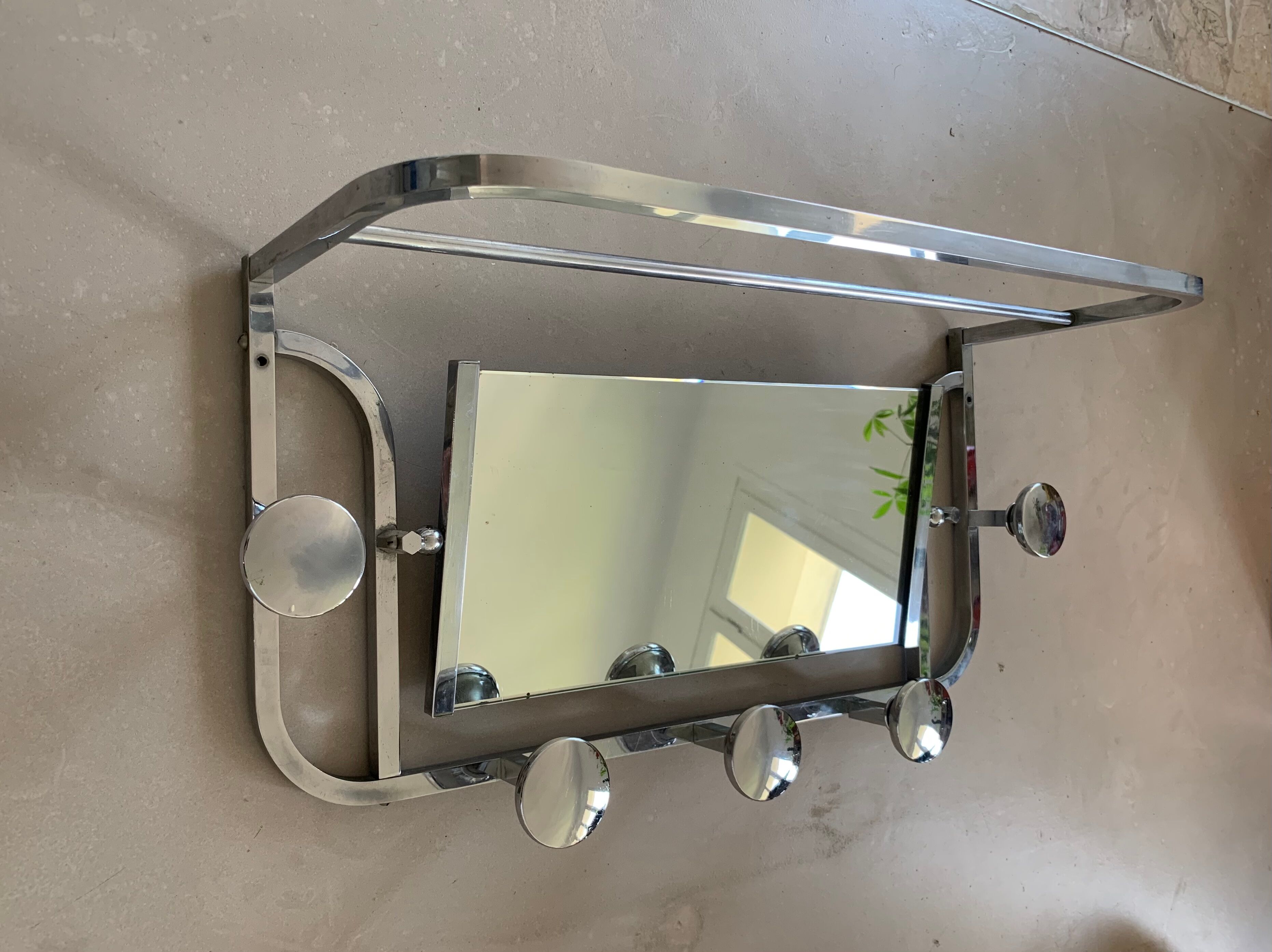 Old art deco-style wall mirror 63x33cm