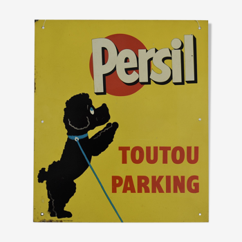 Plaque métal persil, toutou parking