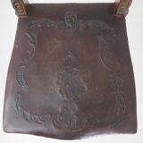 Pair of Antique Embossed Leather Chairs