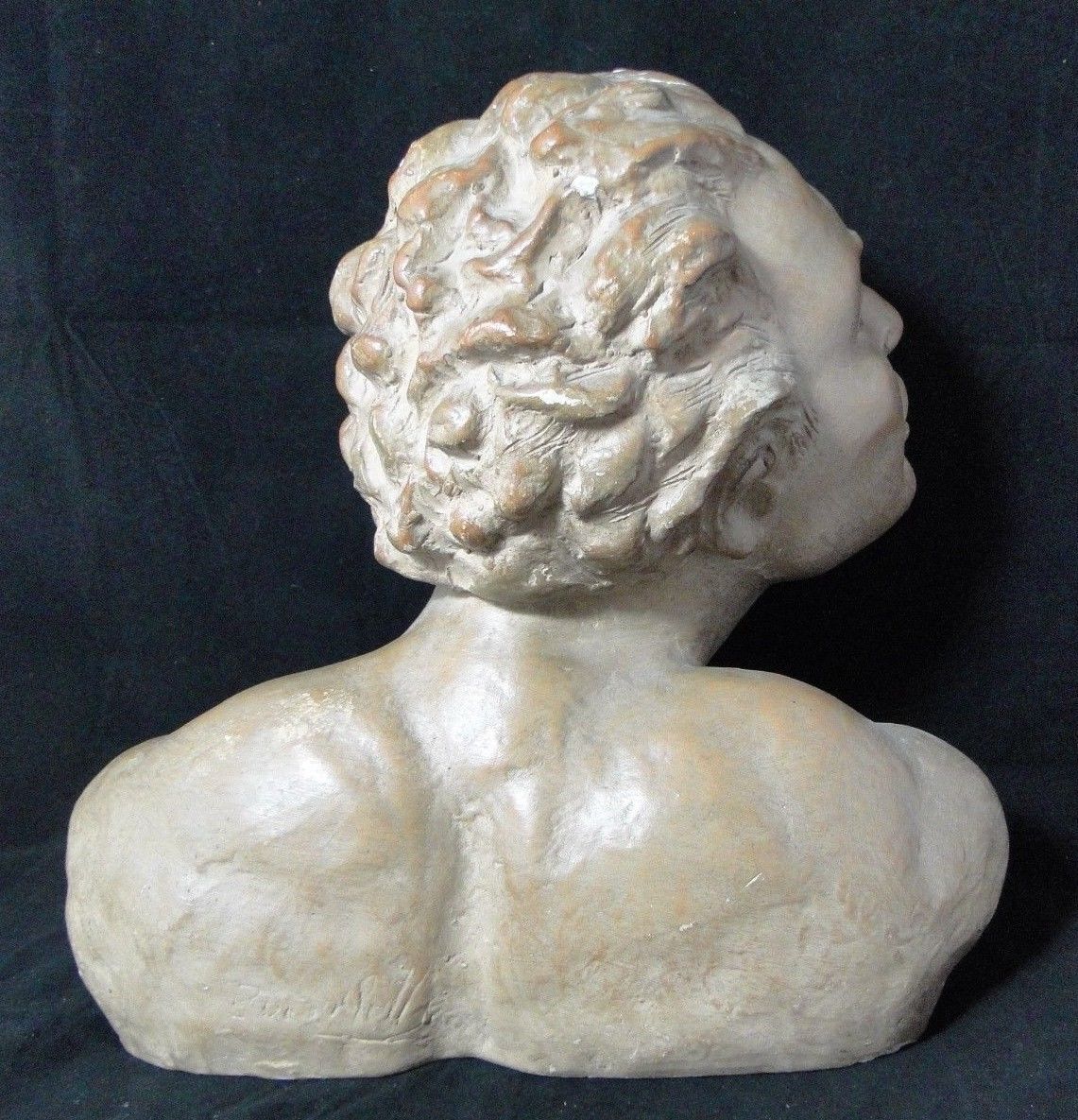 Buste homme en platre sculpture art déco Selency